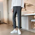 thumbnail image 5 of Pantalones de verano negros para hombre, pantalones de traje fluidos drapeados para hombre, 9 reseñas de ropa de diseñador recortada, muchos pantalones de moda, sastrería, 5 of 5
