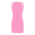 thumbnail image 5 of JIAYUE Women's Dress Mini Casual Elegant Sleeveless Square Collar Party Cocktail For Evening Banquet Summer With Back Zipper Versatile Female Dresses, 5 of 6