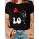 thumbnail image 1 of Lo Ve Love Heart Happy Valentine's Day Couples Matching T-Shirt Print Crew Neck T-Shirt, Women Graphic T Shirts, Casual Short Sleeve T-Shirt For Spring & Summer, Women's Clothing Tee For Adult, Men,, 1 of 5