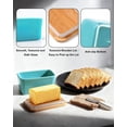 thumbnail image 3 of Butter Dish with Lid: Butter Dish for Countertop - Ceramic Butter Keeper Container with Knife and High-Quality - Silicone Sealing Butter Box for Home Decor Good Kitchen GiftButter tray, 3 of 7