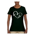 thumbnail image 2 of Wild Bobby Heart Made Of Faith Inspirational/Christian Women Graphic Tee, Forest Green, X-Large, 2 of 5