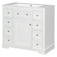thumbnail image 3 of 36" Freestanding White Bathroom Vanity with Ceramic Sink, 3 of 12