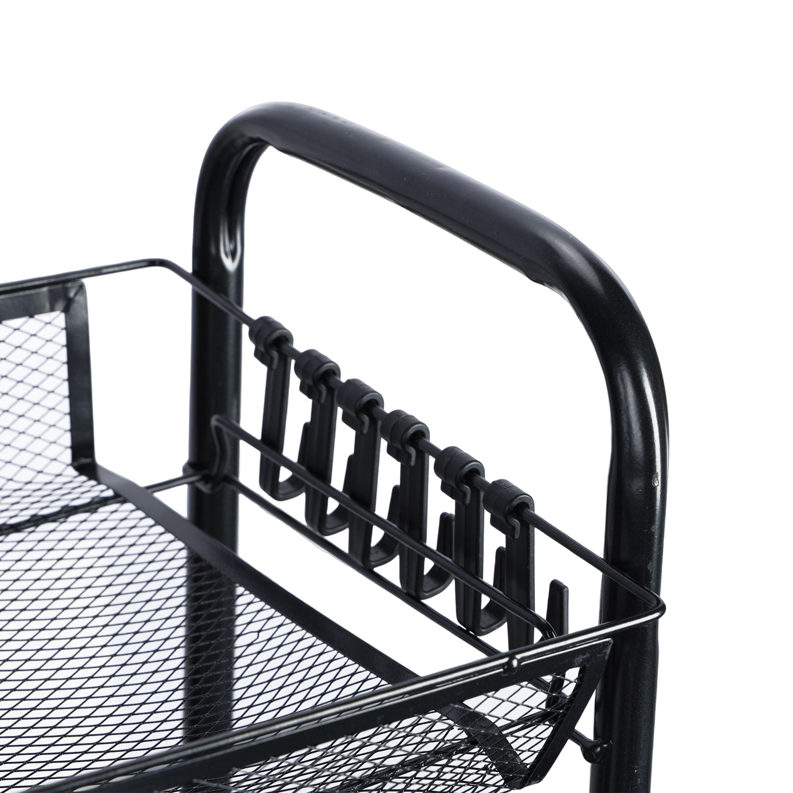 TidBay Fruit Vegetable Storage Basket, 5 Tier Stackable Metal Mesh Storage Basket with 360 Degree Wheels, Fruit Vegetable Produce Basket Storage Organizer for Kitchen, Pantry, Bathroom