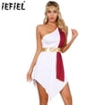 thumbnail image 2 of Traje de cosplay griego romano para mujer, traje de baile de adoración de la iglesia de Halloween, vestido de alabanza con diadema de lentejuelas, ropa de baile litúrgica, 2 of 5