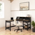 thumbnail image 2 of Bush Furniture Mayfield 60W L Shaped Computer Desk with Desktop Organizer in Vintage Black and Reclaimed Pine, 2 of 10