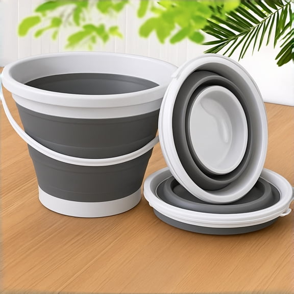 FeiFu 5L Collapsible Water Bucket, Portable Foldable Plastic Pail for Camping, Outdoor Travel and Home Cleaning, Cubo Plegable de 5 Litros