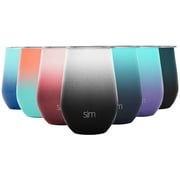 Simple Modern Spirit 12oz Wine Tumbler Glass with Lid - Vacuum Coffee Mug Stemless Cup 18/8 Stainless Steel Ombre: Tuxedo