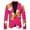 1-Hot Pink769, variant on Argyle Diamond Print Blazer for Men Crisp Lapel Oktoberfest Suit Coat Halloween Party Tops,Black,Sizes M