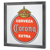 American Art Decor Officially Licensed Vintage Corona Extra Screen Printed Framed Accent Mirror for Man Cave, Bar, Garage 13" x 13"