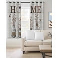 thumbnail image 2 of Cotton Floral Blackout Curtains, Light Blocking Print Window Curtains, Farmhouse Botanical Wooden Grain Thermal Insulated Window Drapes for Living Room Kitchen Cafe 2 Panels, 104"W x 52"L, 2 of 9