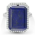 thumbnail image 2 of Gem Stone King 14.50 Ct Emerald Cut Blue Lapis 925 Sterling Silver Ring, 2 of 4