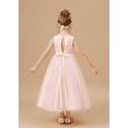 thumbnail image 6 of Tea Length Flower Girl Dress for Wedding Kids Tulle Princess Long Dresses Father Daughter Dance Girls Vestidos Lace Embroidery ( 2 -3Years）, 6 of 9