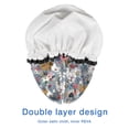 thumbnail image 4 of Shower Caps,Bulldog Dog and Flower Florals Waterproof Shower Cap for Women 4 Pieces,Double Reusable Hair Cover for Shower PEVA Elastic Stretch Hem, 4 of 7