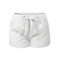 thumbnail image 5 of MixMatchy Women's Double Pocket Contrast Waistband Tencel Shorts, 5 of 7