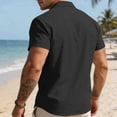 thumbnail image 4 of Tawop Short Sleeve Shirts for Men Cotton Casual Round Neck Solid Color Pullover Fitness Sports T Shirt Black, 4 of 4
