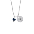 thumbnail image 2 of Delight Jewelry Silvertone Small Long Blue Heart Silvertone Script Initial Disc - E - Charm Necklace, 20"+3", 2 of 4