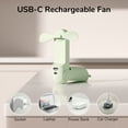 thumbnail image 5 of JISULIFE Portable Mini Fan, Rechargeable Handheld Fan, 19Hrs Runtime with Flashlight & Power Bank, 3 IN 1 Foldable Pocket Fan for Travel, Office, Gift for Women -Green, 5 of 9