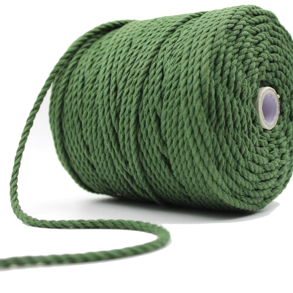 SewLab Single Strand Cotton (20m, 4mm) Macrame Cord Thread for Crafts,  Macrame DIY (Mint Green) 