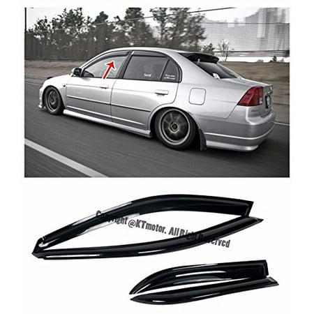 Eos Smoke Tinted Jdm Style Side Window Visors Rain Guard