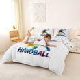 thumbnail image 3 of Homewish Watercolor Ball Player Duvet Cover Queen,Handball Print Queen Bedding,White,Polkadot Reversible,3pcs,1 Duvet Cover and 2 Pillowcases, 3 of 6