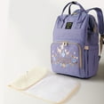 thumbnail image 5 of Sunveno Embroidered Backpack Diaper Bag Travel Backpack, Purple Deer, 5 of 9