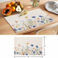 thumbnail image 6 of Watercolor Blue Placemats Set of 6, Flowers Linen Style Non-Slip Place Mats Washable Table Mats for Kitchen Dining Table Decorations Indoor/Outdoor, 6 of 9