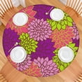 thumbnail image 2 of Colorful Floral Printed Boho Tablecloth with Elastic Edge, Fits Round Tables 52-56 Inches for Indoor and Outdoor Use, 2 of 7