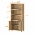 thumbnail image 3 of KZElegy 71" Farmhouse Sideboard Cabinet,5 Tier Buffet Cabinet for Dining Room Furniture Storage Cabinet,with 2 Rattan Doors,Kitchen Storage,1PC, 3 of 8