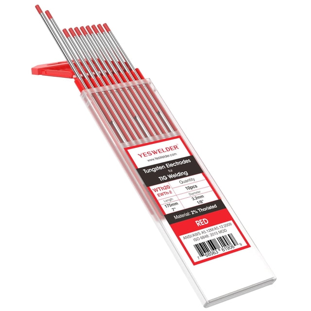 Electrodo de tungsteno para soldadura TIG YESWELDER 2% toriado 1/8 x 175 mm