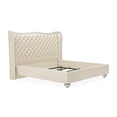thumbnail image 4 of Michael Amini Hollywood Swank Eastern King Tufted Leather Bed - Creamy Pearl, 4 of 9