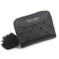 thumbnail image 3 of Monedero corto negro para mujer, cartera de cuero, tarjetero plegable, monederos pequeños, hebilla con cremallera, bolso de mano, 3 of 3