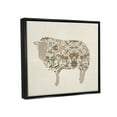thumbnail image 3 of Stupell Industries Traditional Floral Pattern Sheep Animals & Insects Painting Black Floater Framed Art Print Wall Art, 21 x 17, 3 of 9