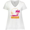 thumbnail image 3 of Inktastic Aruba Apparel for Cruise Women's Plus Size V-Neck T-Shirt, 3 of 5