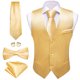 thumbnail image 2 of Chaleco de seda elegante para hombres, conjunto de chaqueta sin mangas, corbata de pajarita, traje de boda, oro sólido, verde, rosa, Morado, Rojo, 2 of 5