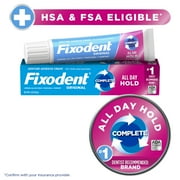 (2 pack) Fixodent Denture Adhesive Cream Original, All Day Hold for Fulls and Partials, 2.4 oz
