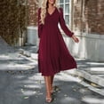 thumbnail image 2 of Zshosam Women's Plus Size Long Sleeves Formal Dresses for Women(Red,M), 2 of 4