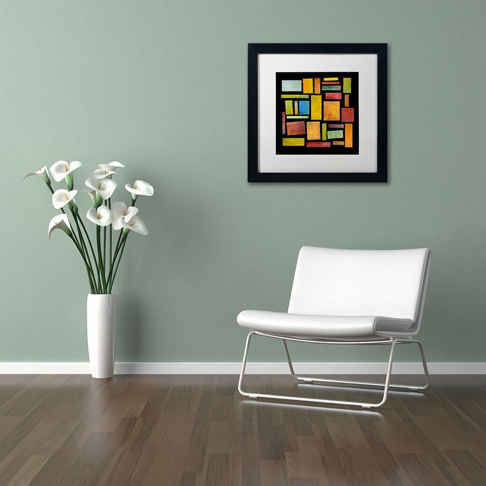 Trademark Fine Art "Building Blocks Four" Canvas Art by Michelle Calkins, White Matte, Black Frame