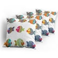 thumbnail image 5 of Ambesonne Ethnic Throw Pillow Cover 4 Pack, Cartoon Fish, 16", Multicolor, 5 of 7
