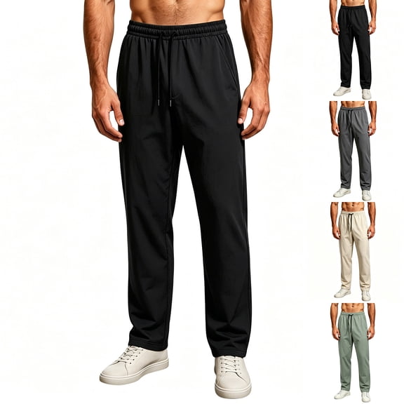 Admvng Men's Big & Tall Pants Casual Elastic Waist Breathable Sports Trousers