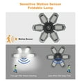thumbnail image 2 of Labymos 2PCS AC110-130V 100W Motion Sensor LEDs Garage Light Deformable Folding Ceiling Lights with 6, 2 of 8