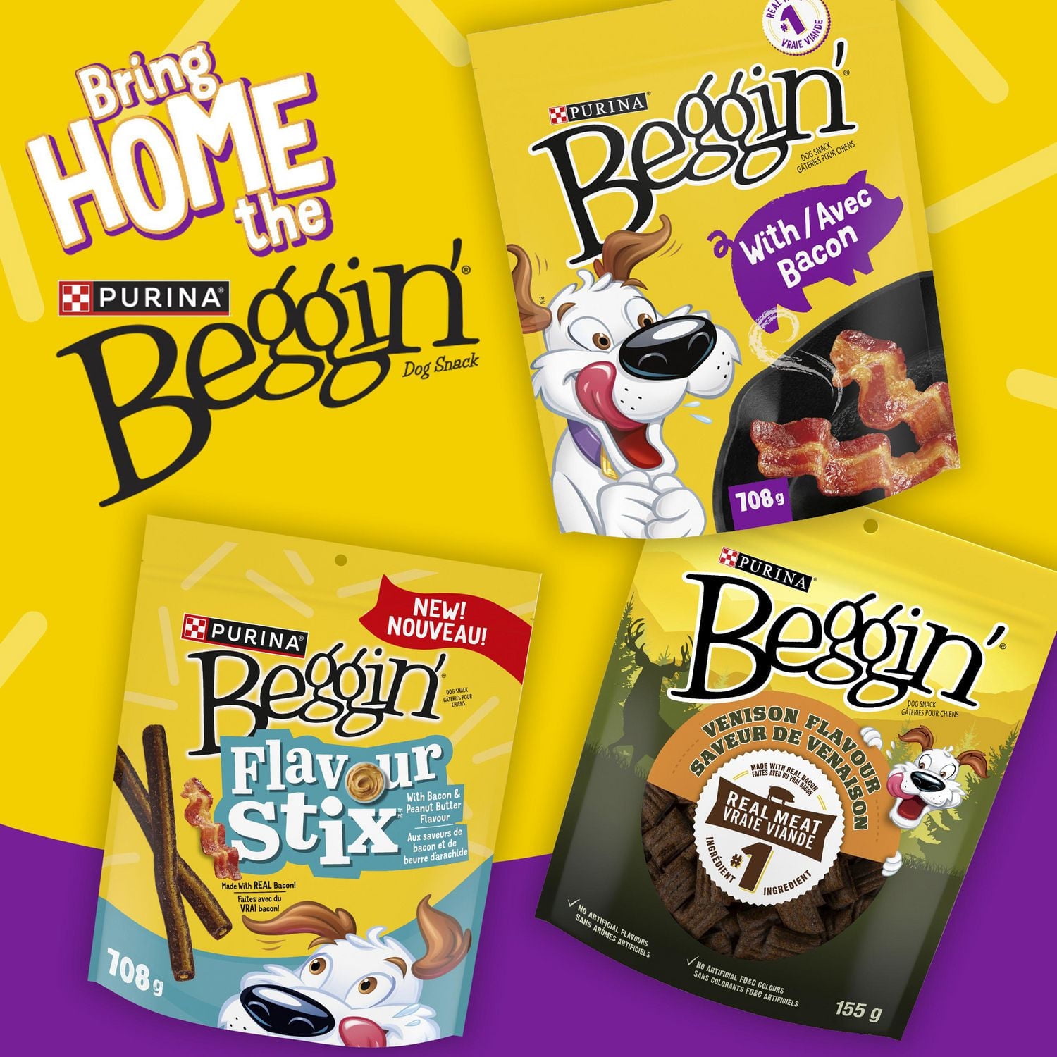 Beggin' Tender Snack Venison, Soft Dog Treats, 155-963 g