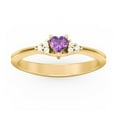 thumbnail image 2 of Birthstone Heart Ring with Shoulder Accents - Amethyst (February), 2 of 4