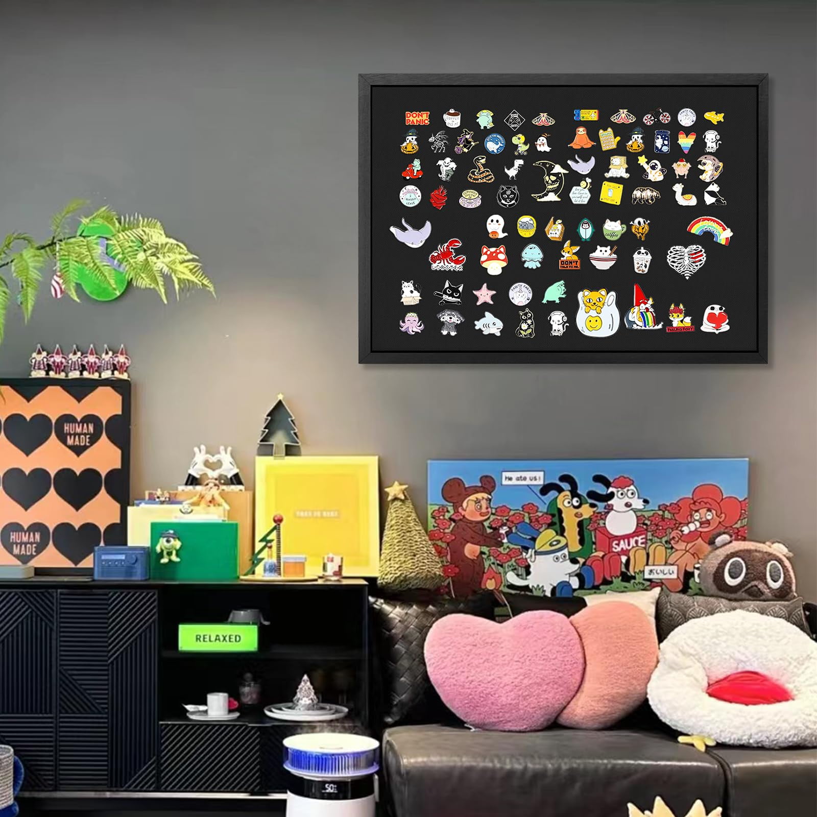 Large Bulletin Board, 36 "x 24" Cork Boards for Walls with Black Frame, Pin Display Board Vision Board for Home School Office Decor