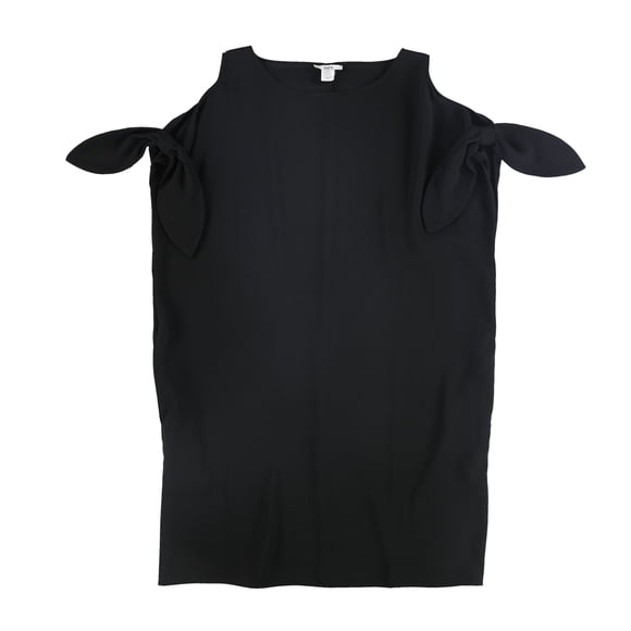 bar III Vestido recto con hombros descubiertos para mujer, negro, mediano