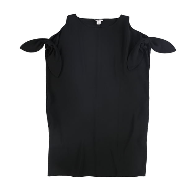 bar III Vestido recto con hombros descubiertos para mujer, negro, mediano