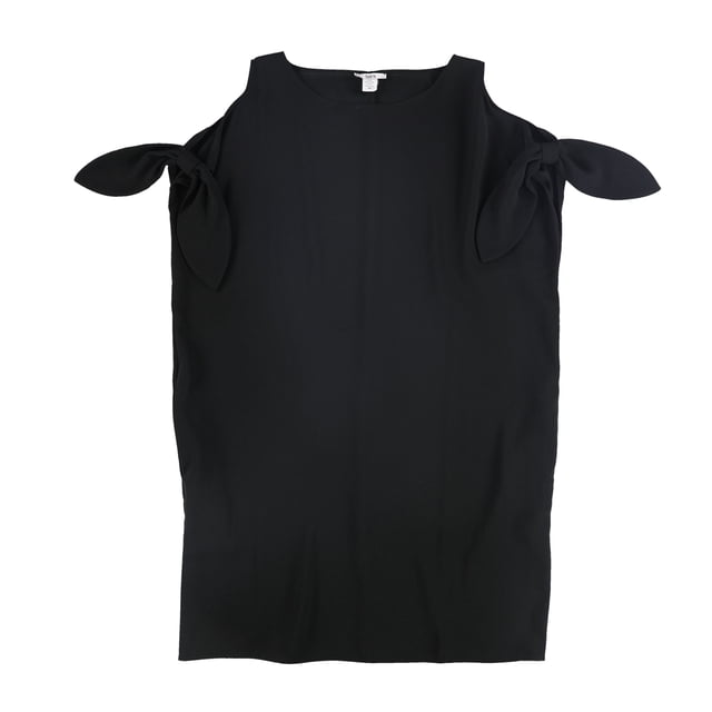 bar III Vestido recto con hombros descubiertos para mujer, negro, mediano