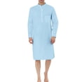 thumbnail image 1 of Birdeem Mens Muslim Robe Set Arab Middle Robe Long Sleeve Standing Neck Pocket Button Casual Robe, 1 of 8