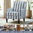 thumbnail image 7 of Vintage Striped Accent Armchair, Comfy Upholstered Reading Chair with Nail-Head Trim, Farmhouse Sofa Chair, Single Corner Chair for Living Room Bedroom Guest Room, Blue and White, 7 of 7