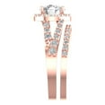 thumbnail image 3 of 2.32 ct Brilliant Round Cut Zircon 14K Rose Gold Halo Solitaire with Accents Engagement Bridal Wedding Ring Band Set size 10.5, 3 of 7