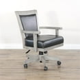thumbnail image 3 of Sunny Designs Wood Game Chairs with Casters and Cushion Seat in Alpine Gray, 3 of 10